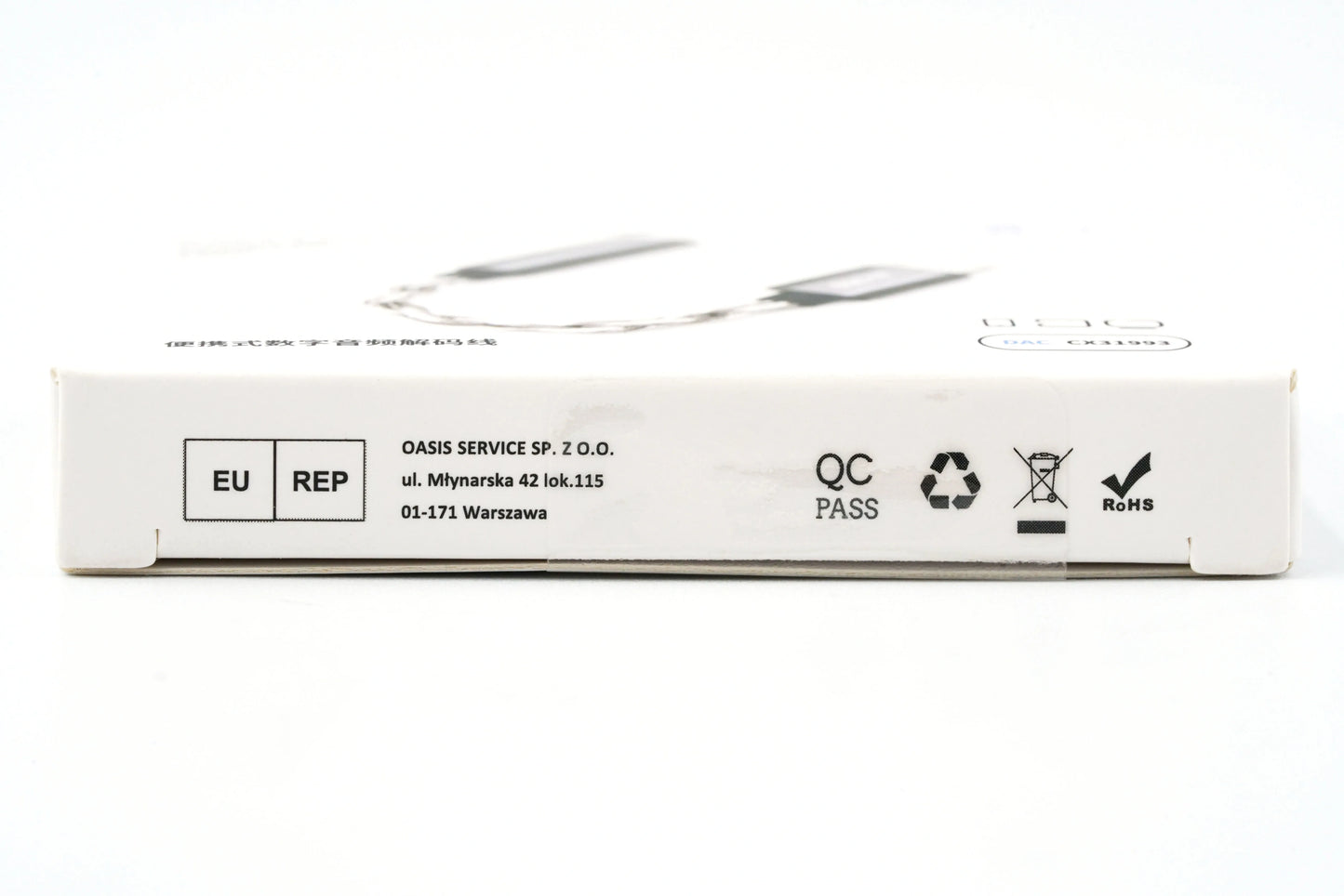 White HIFI Bluetooth receiver for wireless audio streaming, ideal for BQEYZ IEM connection.