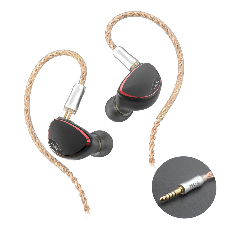 Black BQEYZ HiFi lEM Earphone Worn style 4.4mm