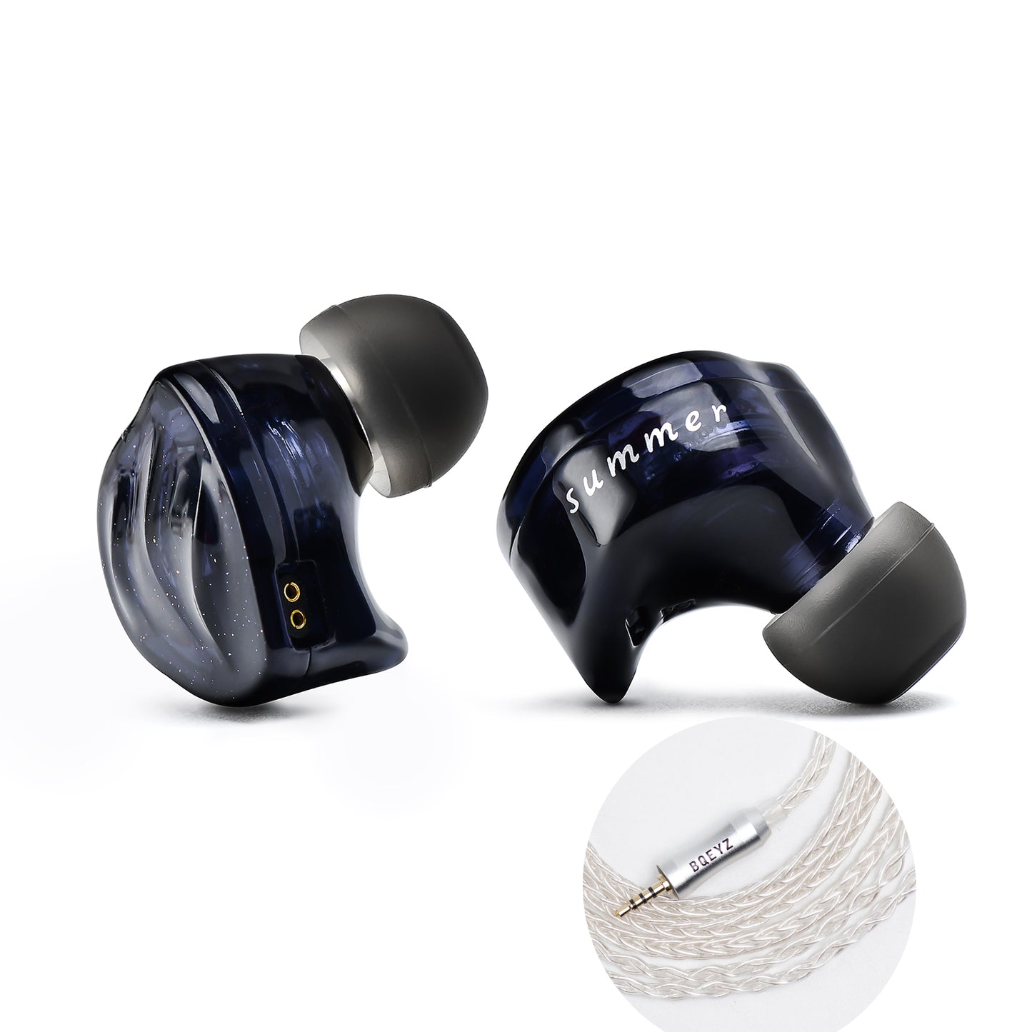 Black BQEYZ Summer HiFi IEM Earphone with White 2.5mm Plug