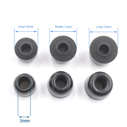 BQEYZ Memory Foam  Ear Tips Size Guide (T2) - S, M, L for Perfect HiFi Fit