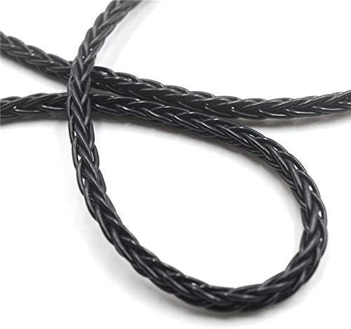 BQEYZ Black Braided HiFi IEM Earphone Cable - 2.5mm Plug with MMCX Connectors