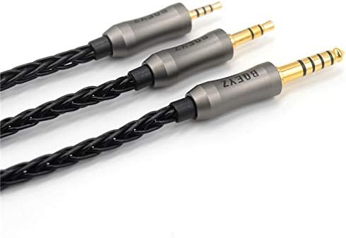 BQEYZ Black Braided HiFi IEM Earphone Cable - 3.5mm Plug for Universal Device Compatibility