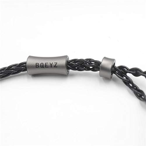 BQEYZ Black Braided HiFi IEM Earphone Cable - 4.4mm Plug for High-Res Audio