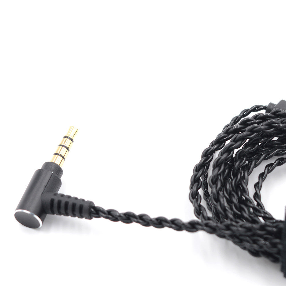 BQEYZ Black HiFi IEM Earphone Cable - Angled 3.5mm Plug Detail