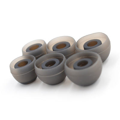 BQEYZ Black-Brown Silicone Ear Tips for HiFi IEM Earphones - Assorted Sizes for Universal Compatibility