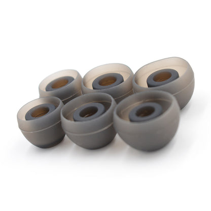 BQEYZ Black-Brown Silicone Ear Tips for HiFi IEM Earphones - Assorted Sizes for Universal Compatibility