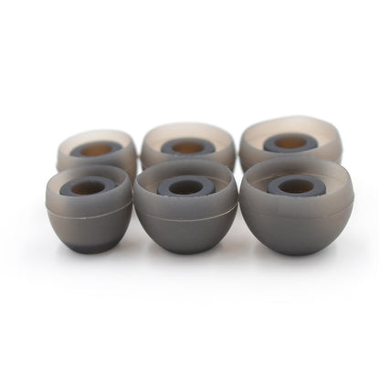 BQEYZ Black-Brown Silicone Ear Tips for HiFi IEM Earphones - Assorted Sizes for Universal Compatibility