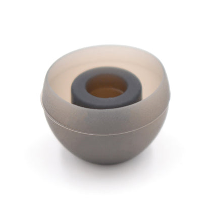 BQEYZ Black-Brown Silicone Ear Tips for HiFi IEM Earphones - Single Flange Design for Comfort