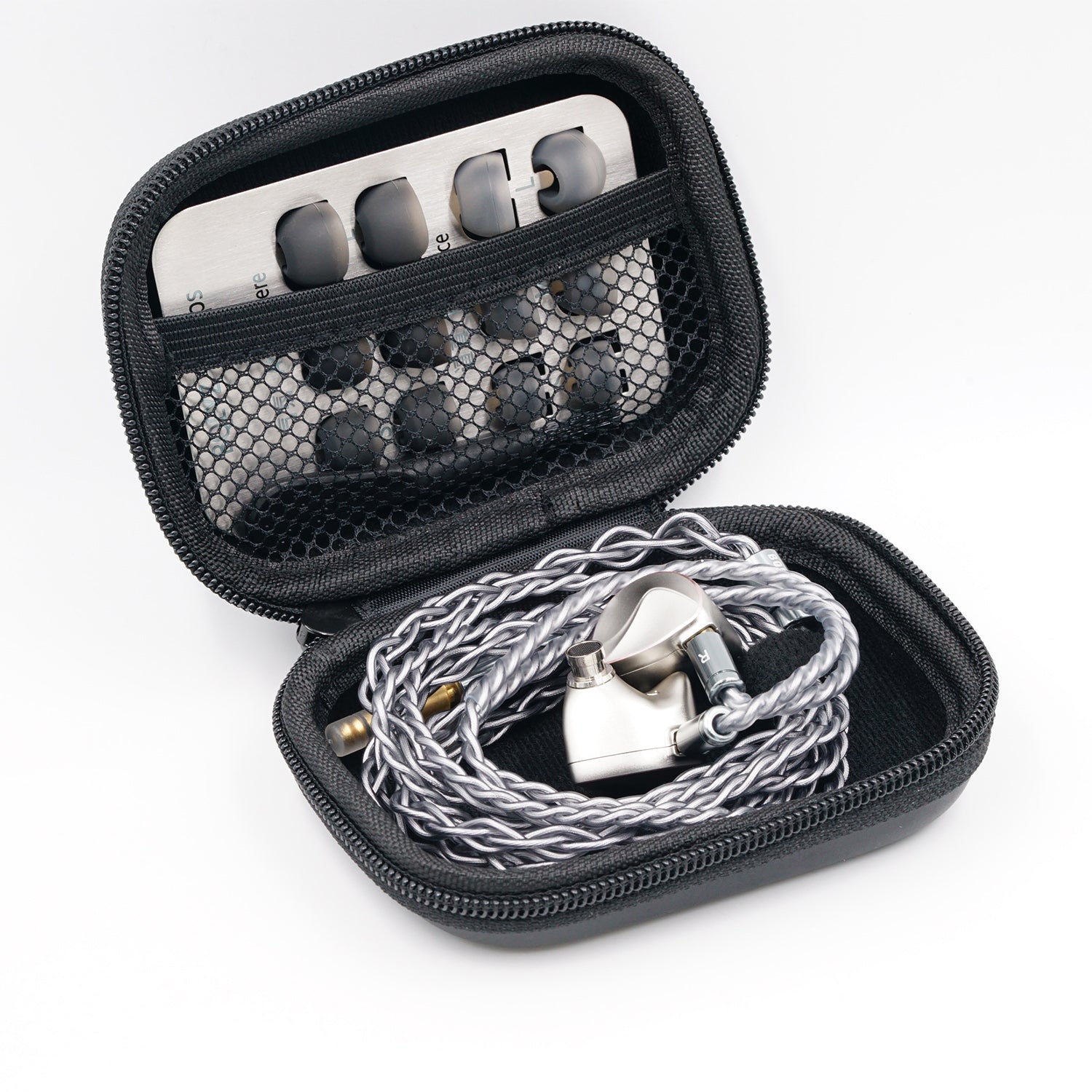 BQEYZ Black HiFi IEM Earphone Carry Case - Filled with Earphones, Cables & Tips