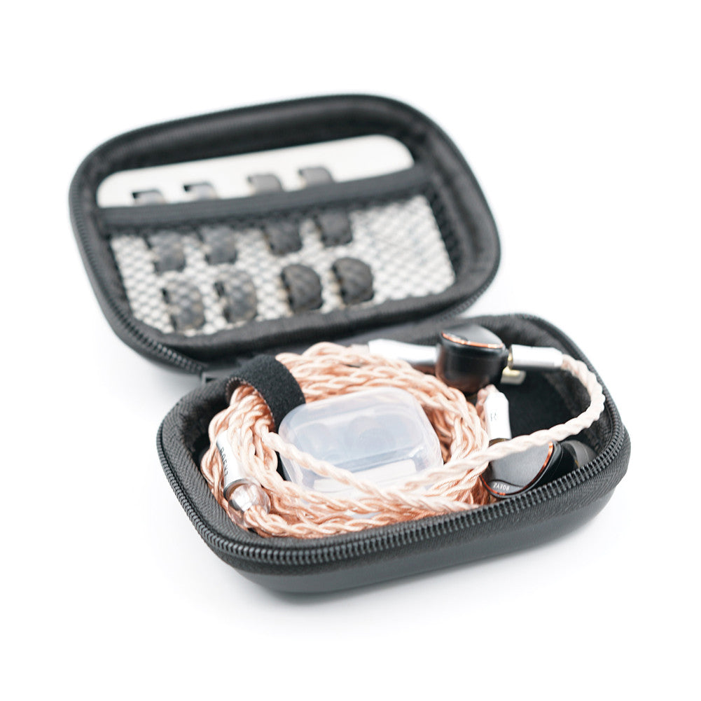 BQEYZ Black HiFi IEM Earphone Carry Case - Filled with Earphones, Cables & Tips