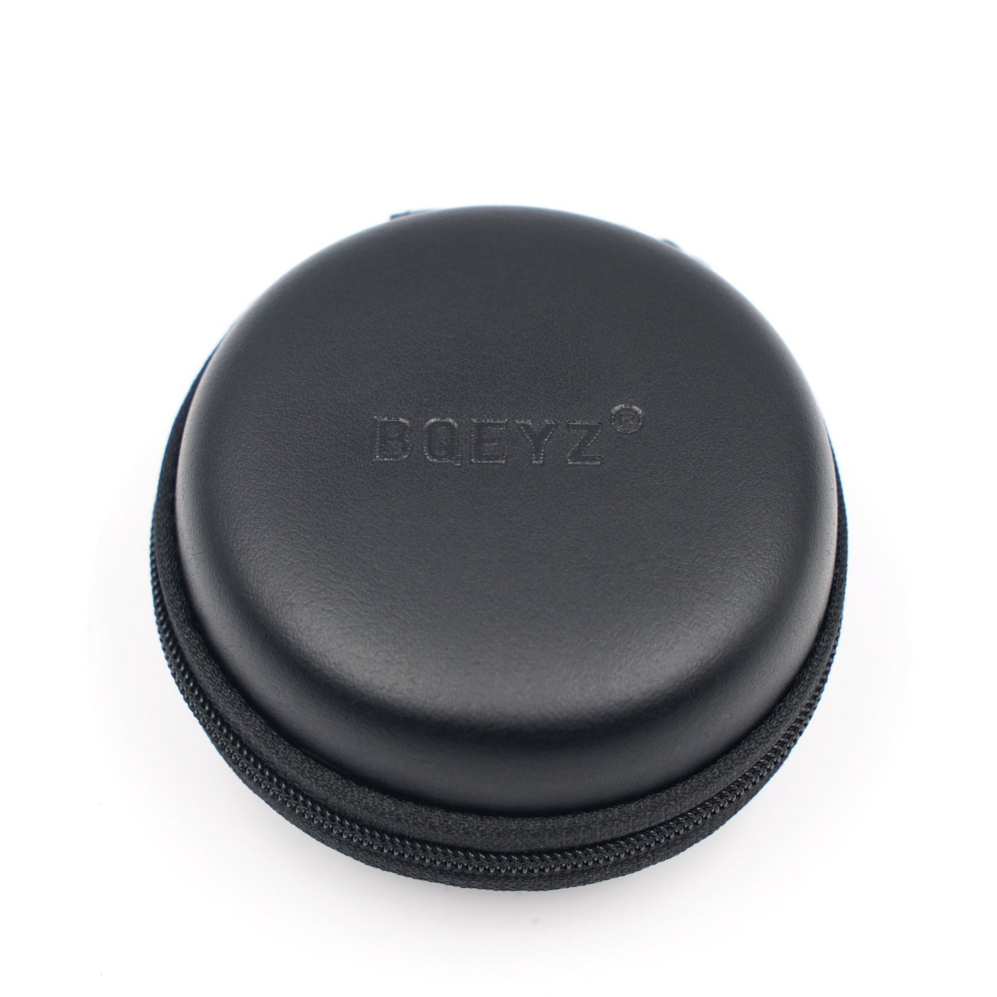 BQEYZ Black HiFi IEM Earphone Carry Case - Front View with Zipper