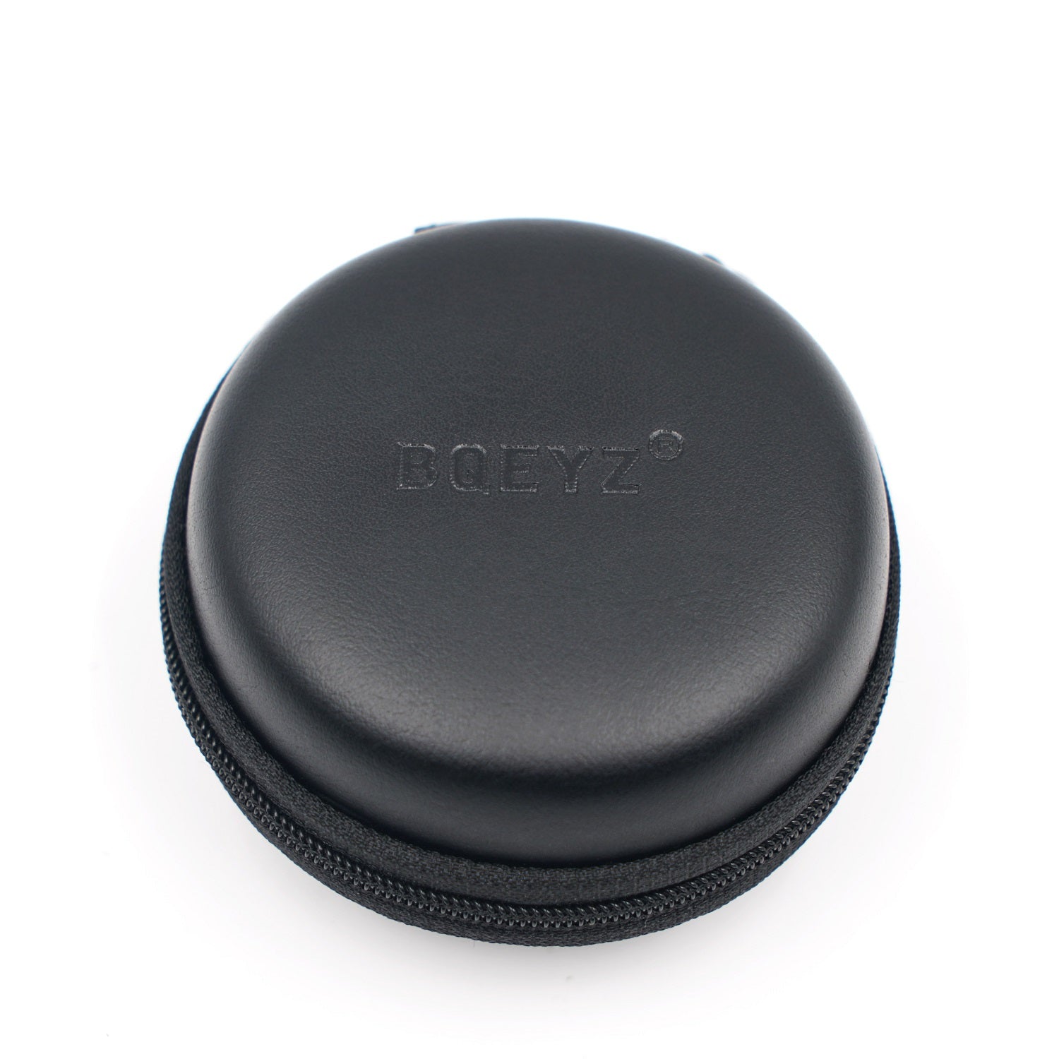 BQEYZ Black HiFi IEM Earphone Carry Case - Front View with Zipper