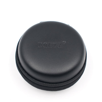 BQEYZ Black HiFi IEM Earphone Carry Case - Front View with Zipper
