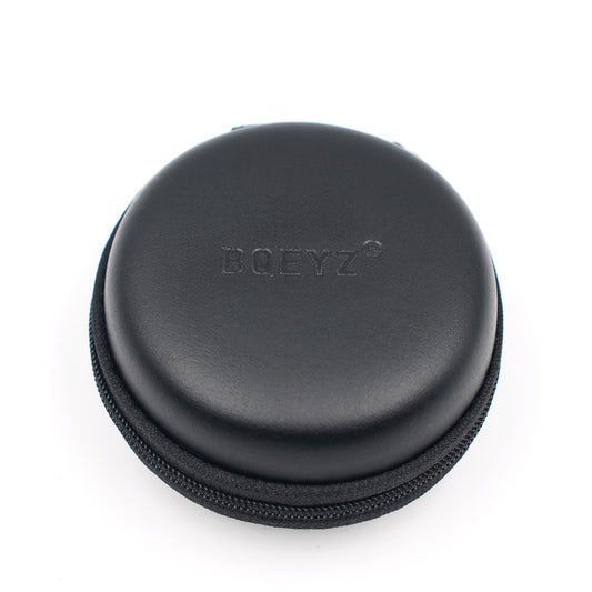 BQEYZ Black HiFi IEM Earphone Carry Case - Front View with Zipper