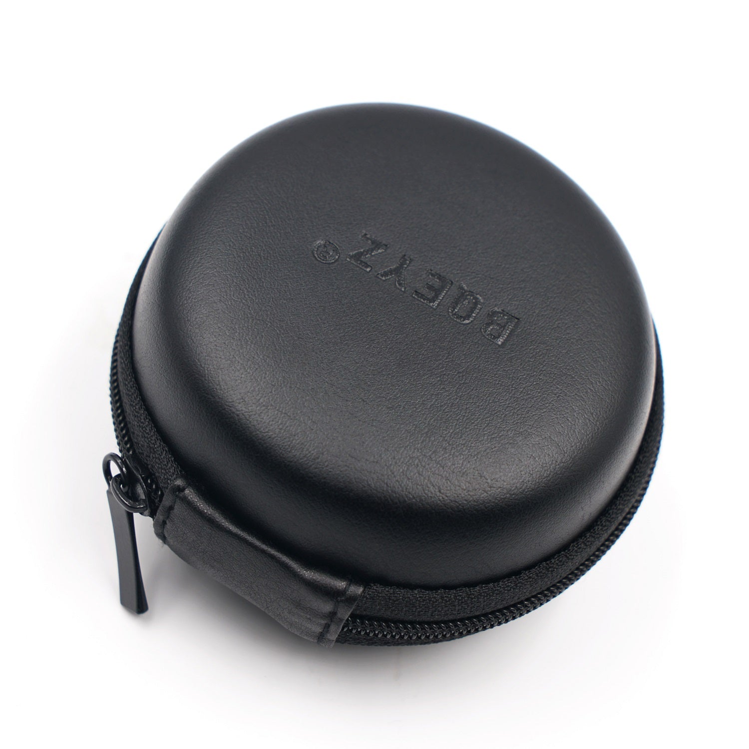 BQEYZ Black HiFi IEM Earphone Carry Case - Front View with Zipper