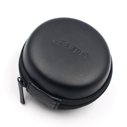 BQEYZ Black HiFi IEM Earphone Carry Case - Front View with Zipper