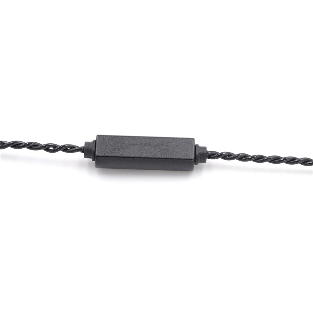 BQEYZ Black Braided HiFi IEM Earphone Cable - Full-Length View for Durability