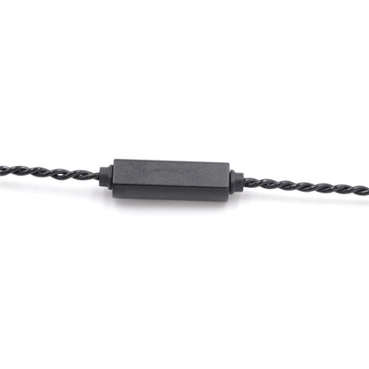 BQEYZ Black Braided HiFi IEM Earphone Cable - Full-Length View for Durability