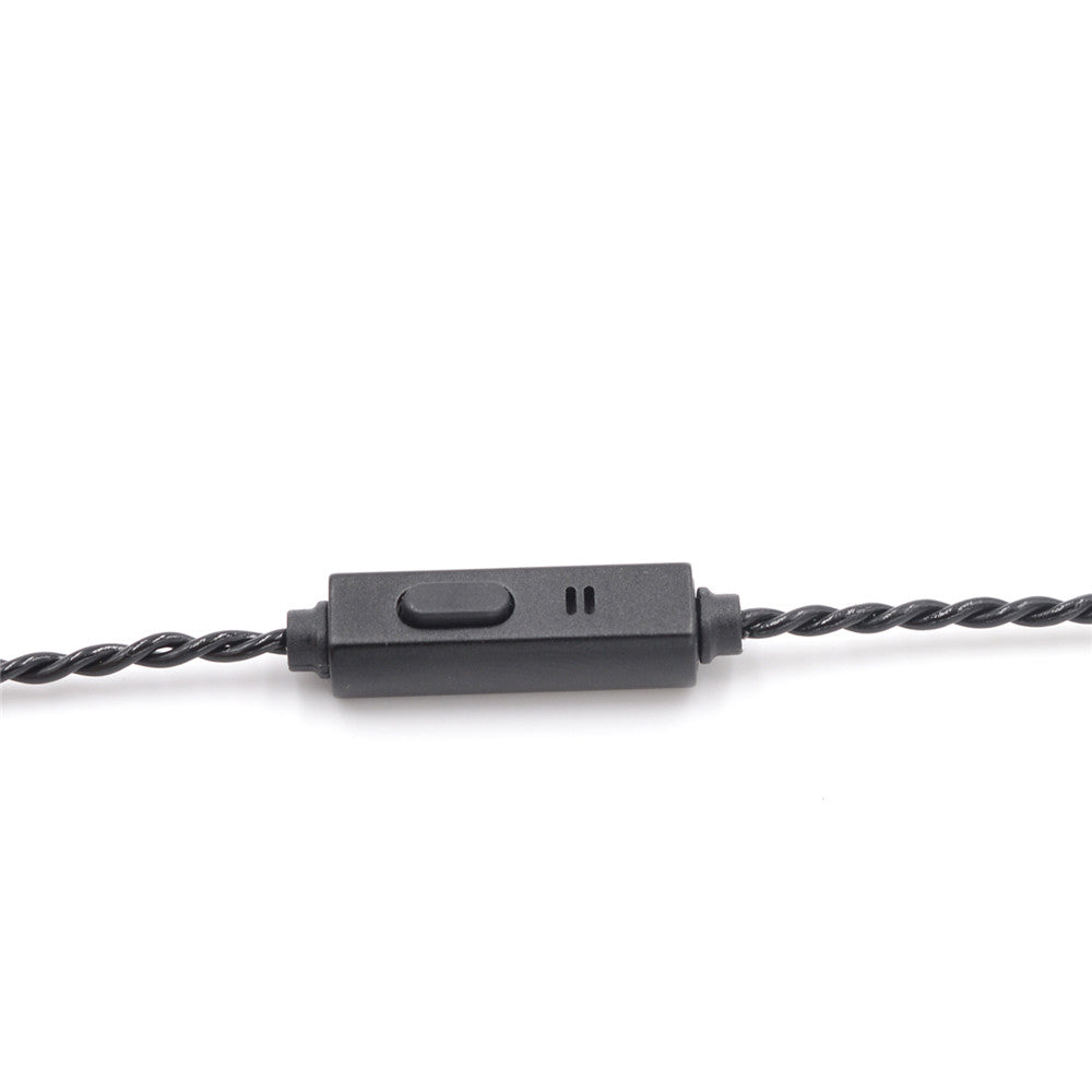 BQEYZ Black Braided HiFi IEM Earphone Cable - Full-Length View for Durability