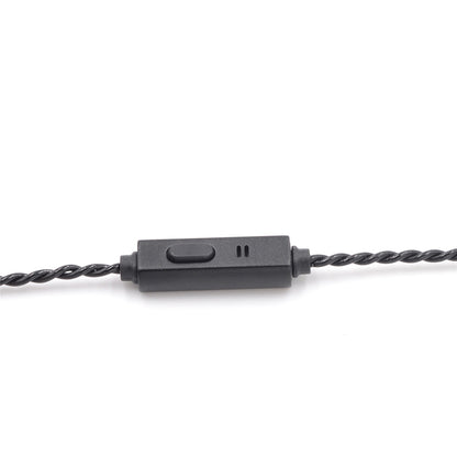 BQEYZ Black Braided HiFi IEM Earphone Cable - Full-Length View for Durability