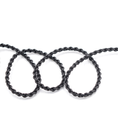 BQEYZ Black Braided HiFi IEM Earphone Cable - Looped Design for Flexibility