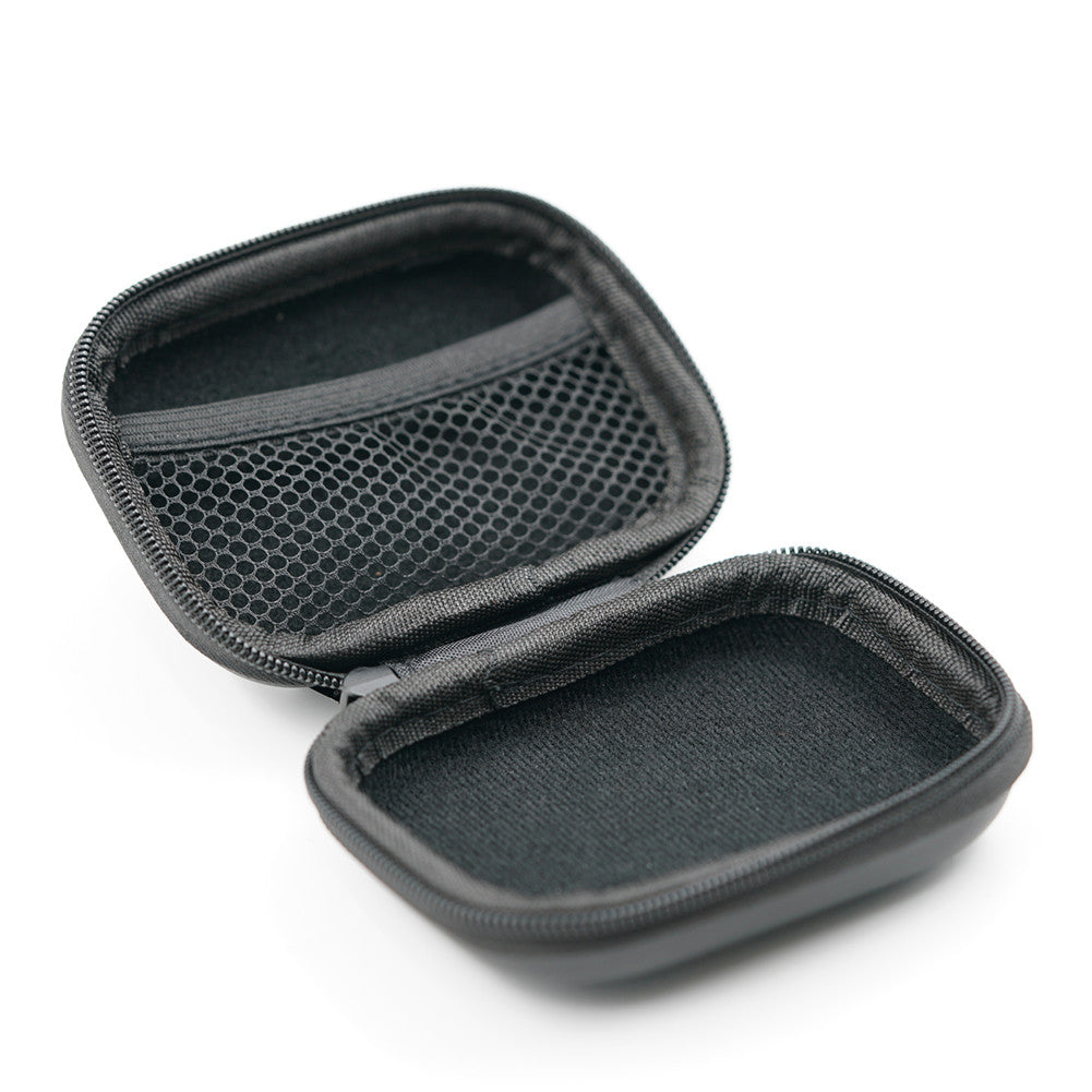 BQEYZ Black HiFi IEM Earphone Carry Case - Opened View with Mesh Interior