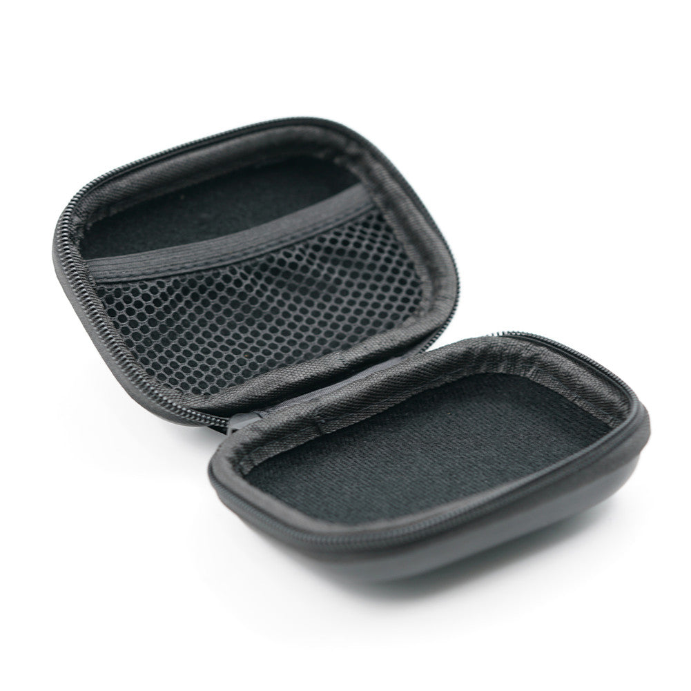 BQEYZ Black HiFi IEM Earphone Carry Case - Opened View with Mesh Interior