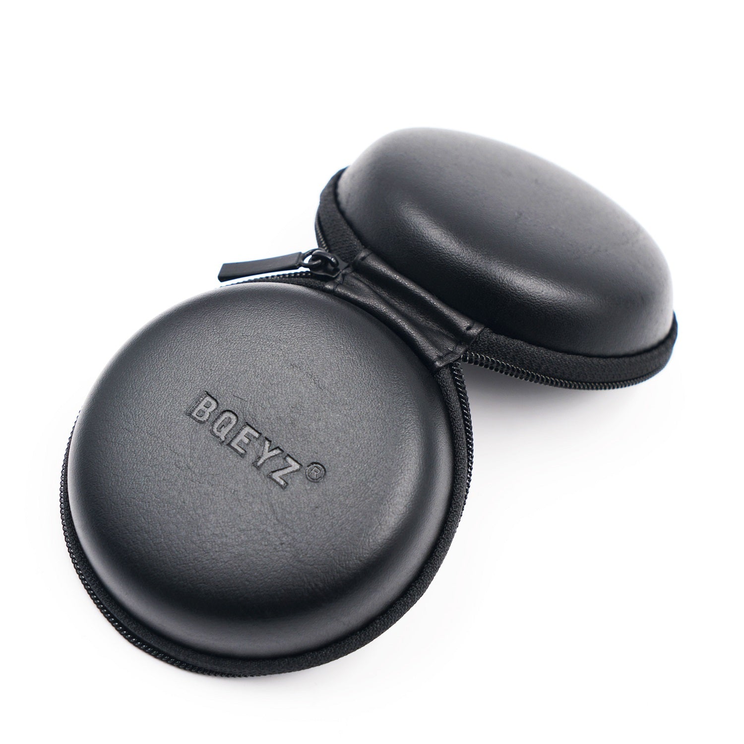 BQEYZ Black HiFi IEM Earphone Carry Case - Opened View with Zipper Detail