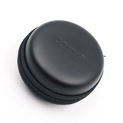 BQEYZ Black HiFi IEM Earphone Carry Case - Round Design for Earphone & Cable Protection