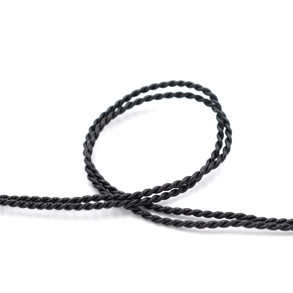 BQEYZ Black Braided HiFi IEM Earphone Cable - Twisted Structure for Tangle Resistance