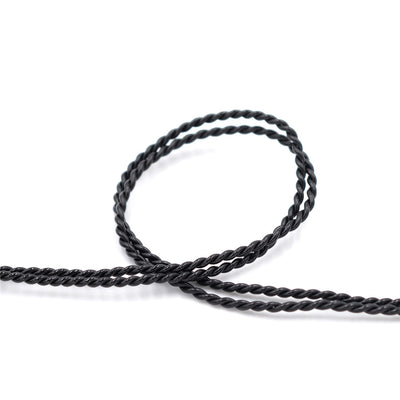 BQEYZ Black Braided HiFi IEM Earphone Cable - Twisted Structure for Tangle Resistance