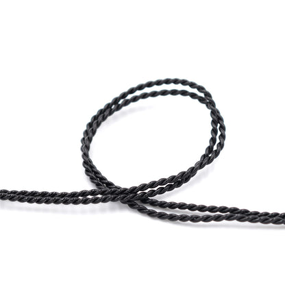BQEYZ Black Braided HiFi IEM Earphone Cable - Twisted Structure for Tangle Resistance