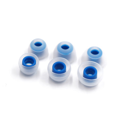 BQEYZ Blue-Clear Silicone Ear Tips for HiFi IEM Earphones - Medium Sizes for Balanced Isolation