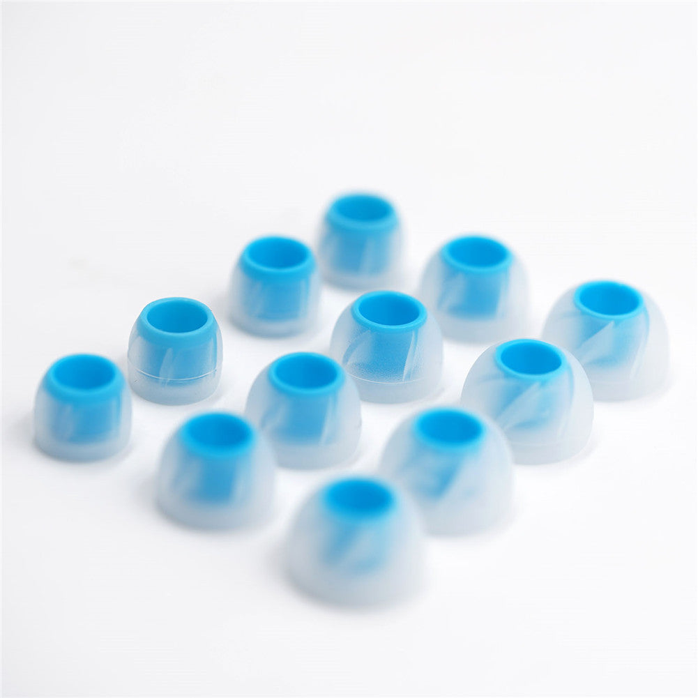 BQEYZ Blue-Clear Silicone Ear Tips for HiFi IEM Earphones - Small Quantity for Spare Use