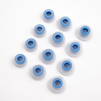 BQEYZ Blue-Clear Silicone Ear Tips for HiFi IEM Earphones - Versatile Sizing for All Users