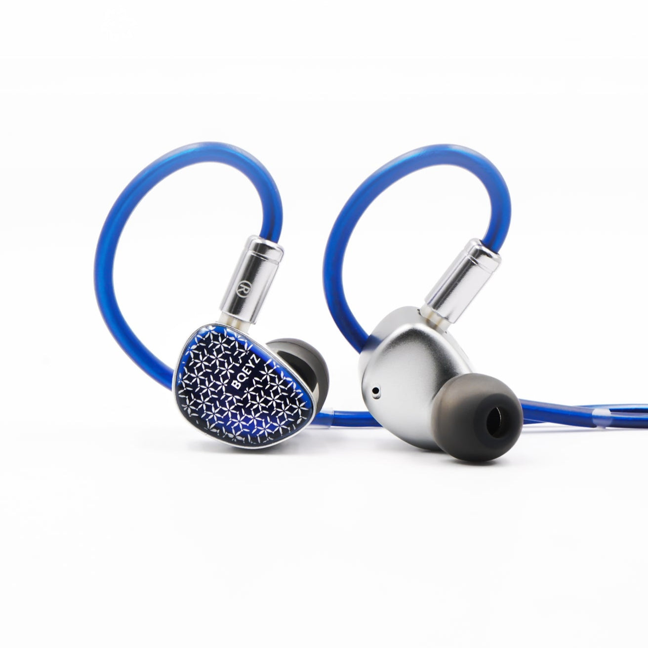 BQEYZ Frost Blue & Silver HiFi IEM Earphone with Secure Ear Hook Design