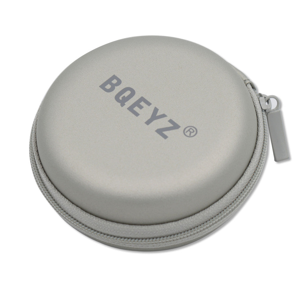 BQEYZ Gray HiFi IEM Earphone Carry Case - Front View