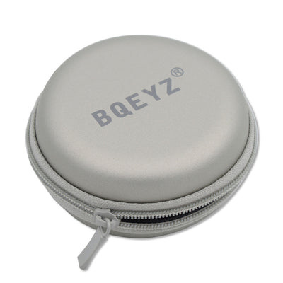 BQEYZ Gray HiFi IEM Earphone Carry Case - Side View with Zipper
