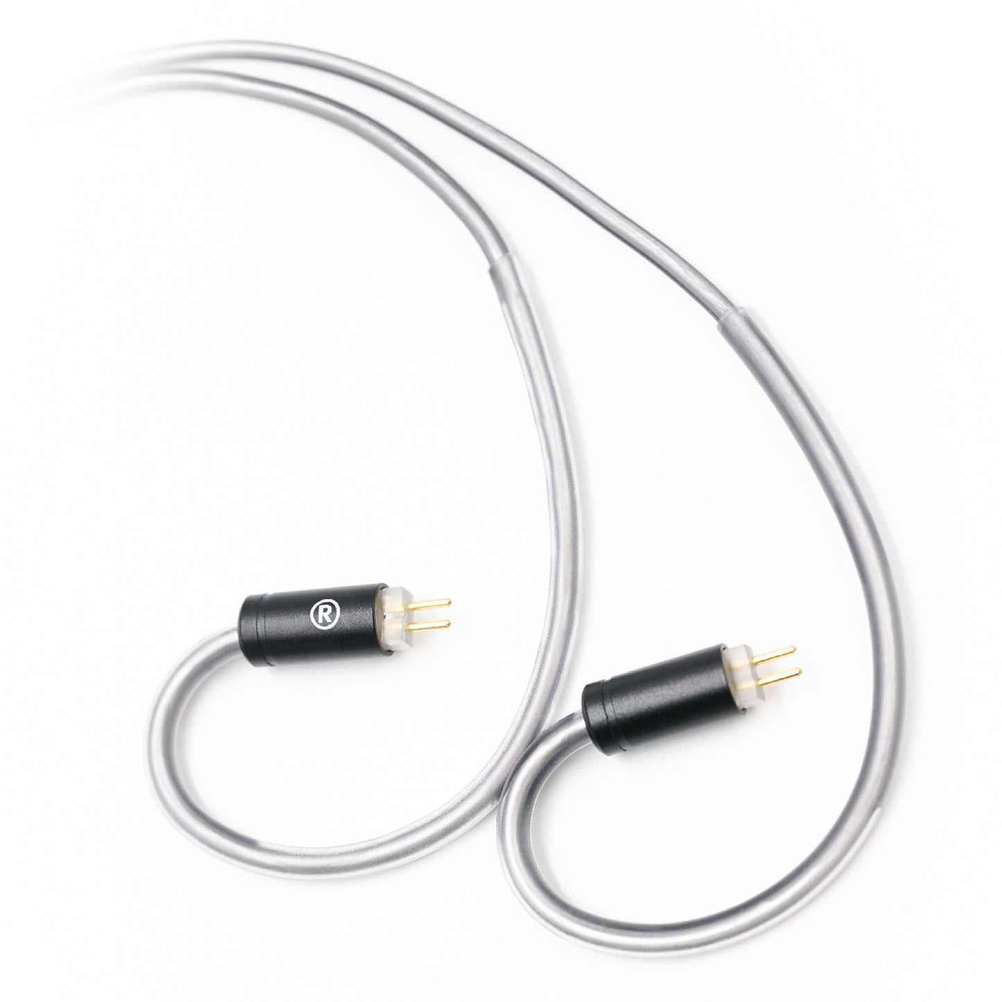 BQEYZ Gray Braided HiFi IEM Earphone Cable - Detachable Connectors for Custom Fit