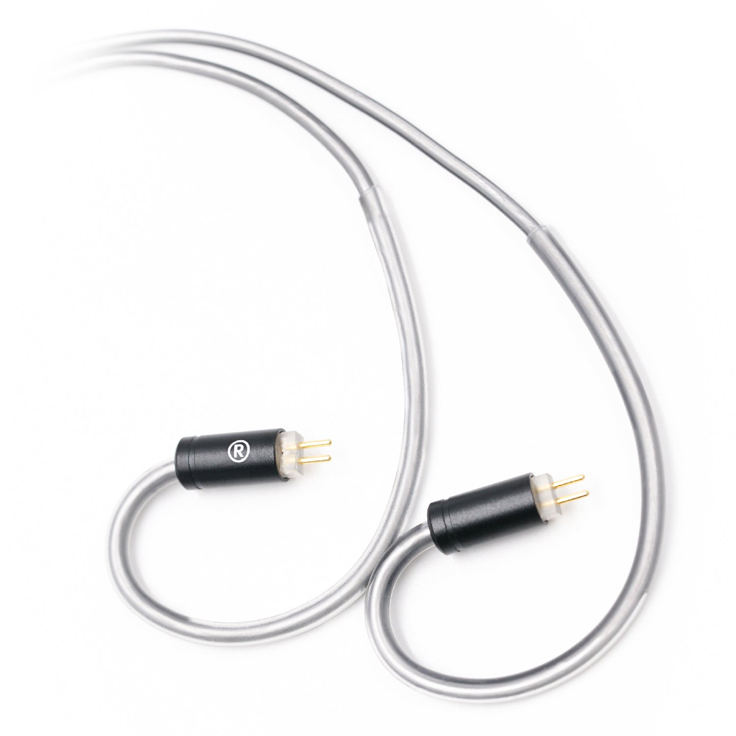 BQEYZ Gray Braided HiFi IEM Earphone Cable - Detachable Connectors for Custom Fit