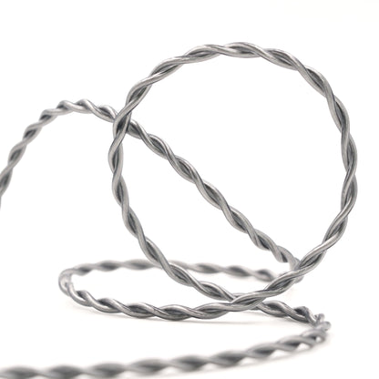 BQEYZ Gray Braided HiFi IEM Earphone Cable - Full-Length View for Durability