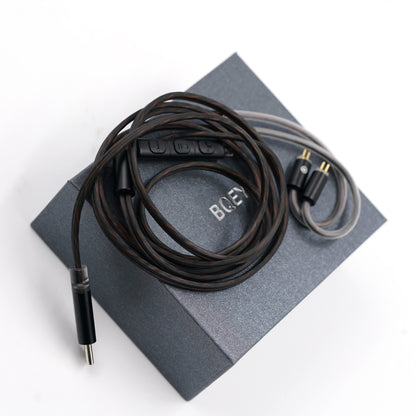 BQEYZ Gray Braided HiFi IEM Earphone Cable - Organized Storage Design