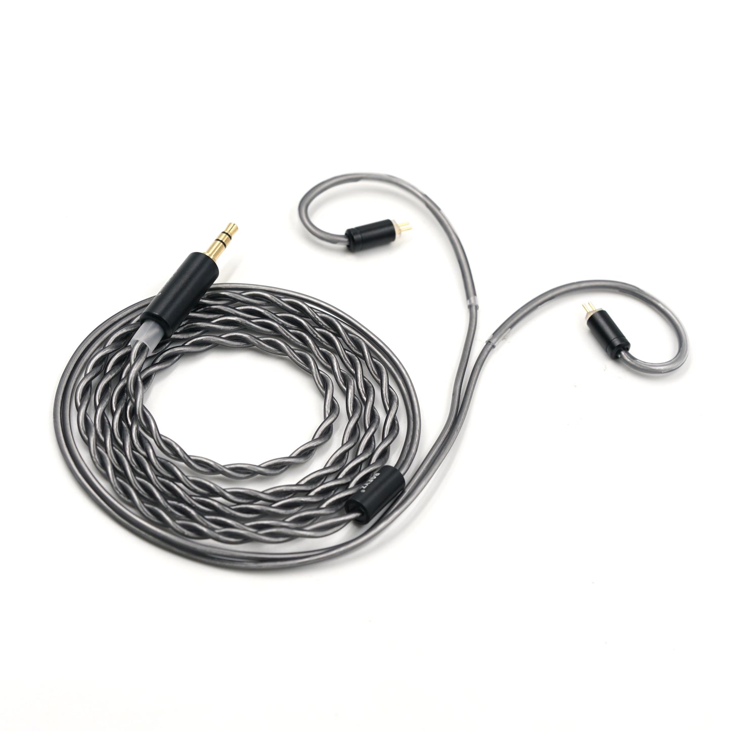 BQEYZ Gray Braided HiFi IEM Earphone Cable - Organized Storage Design