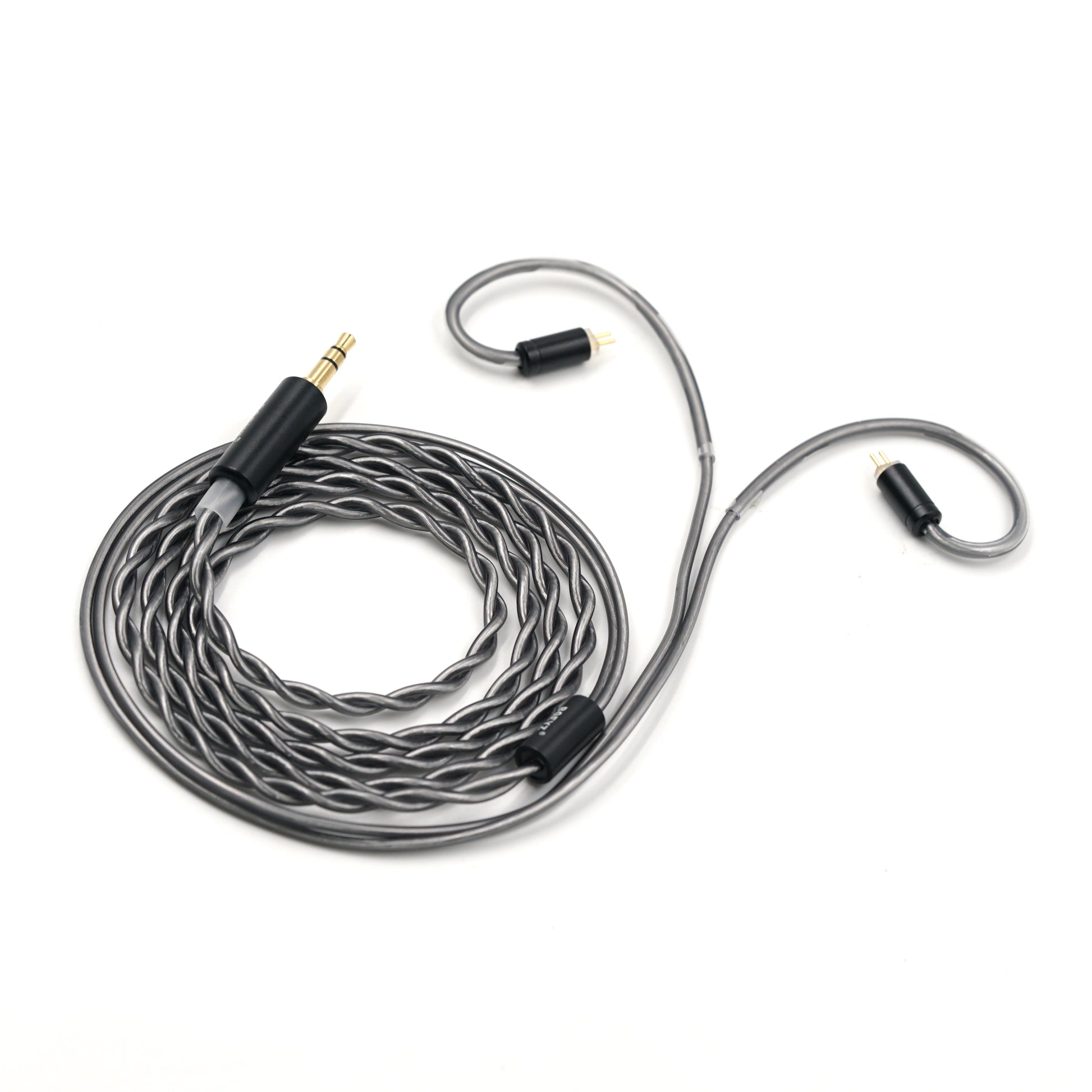BQEYZ Gray Braided HiFi IEM Earphone Cable - Organized Storage Design