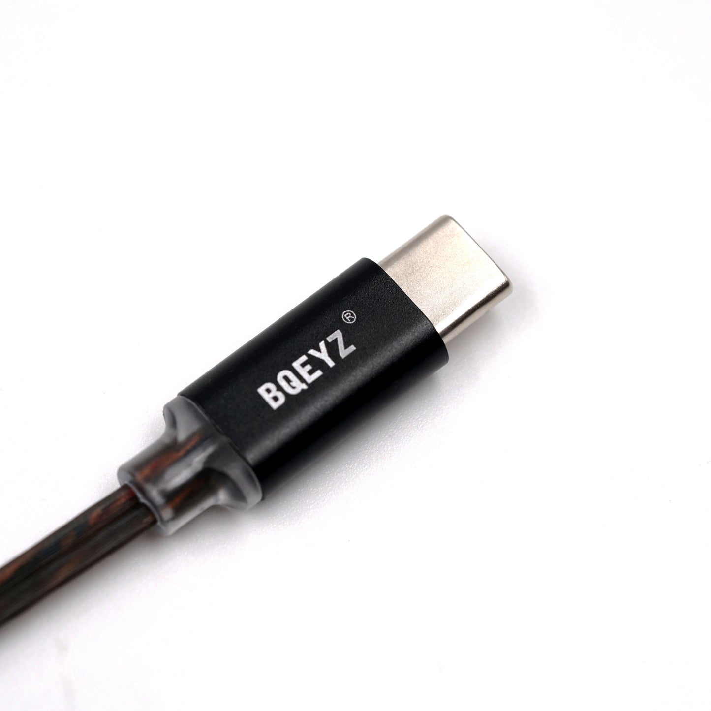 BQEYZ Gray HiFi IEM Earphone Cable - TypeC Plug Detail with Branding