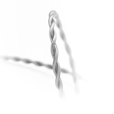 BQEYZ Gray Braided HiFi IEM Earphone Cable - Twisted Structure for Signal Integrity
