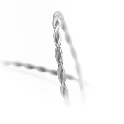 BQEYZ Gray Braided HiFi IEM Earphone Cable - Twisted Structure for Signal Integrity