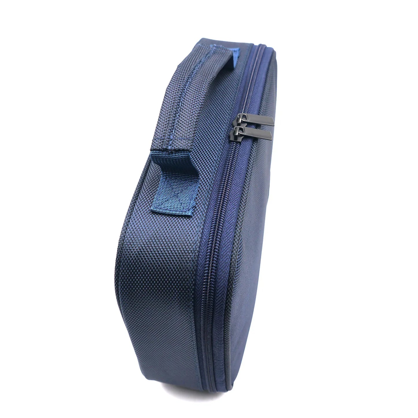 BQEYZ Navy Blue HiFi IEM Earphone Storage Bag - Top View with Handheld Design
