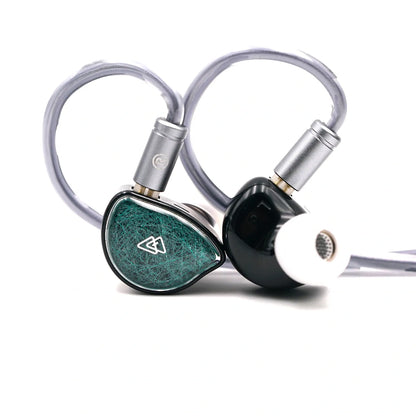 BQEYZ NI HiFi IEM Earphones with Cable - Green & Black Design for Audiophiles