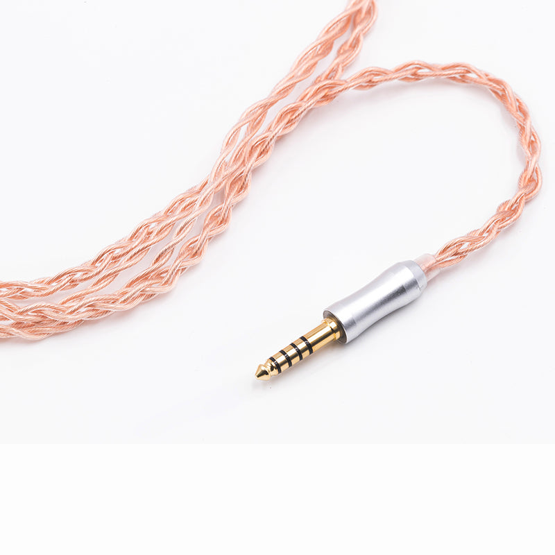 BQEYZ Rose Gold HiFi IEM Earphone Cable - Angled Plug for Device Compatibility